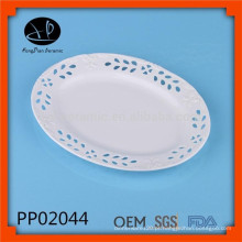 Fine decorativas porcelana prato de jantar por atacado, placa de cerâmica fabricante, placa de cerâmica design